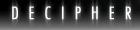 Web header wordmark — luminous DECIPHER on dark gradient (Wookieepedia File:Decipher.jpg, uploaded 2008). Source: Wookieepedia