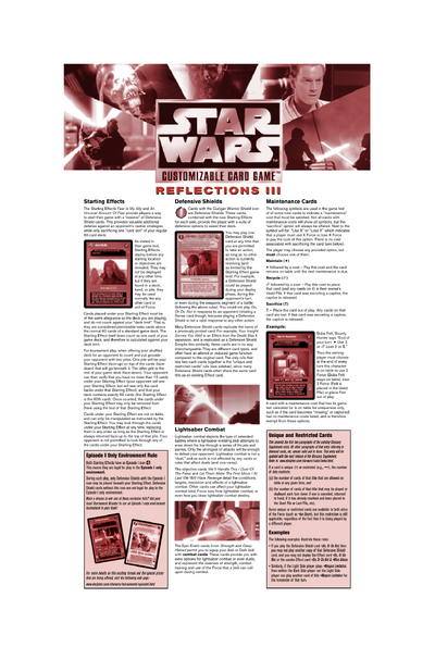 Reflections III Rulesheet