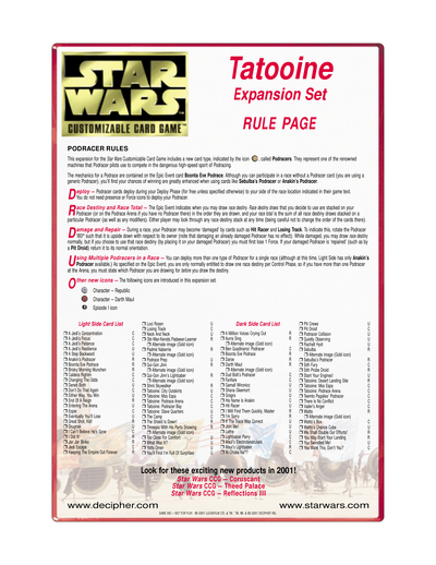 Tatooine Rulesheet