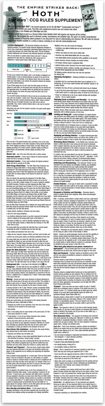 Hoth Limited rules supplement front