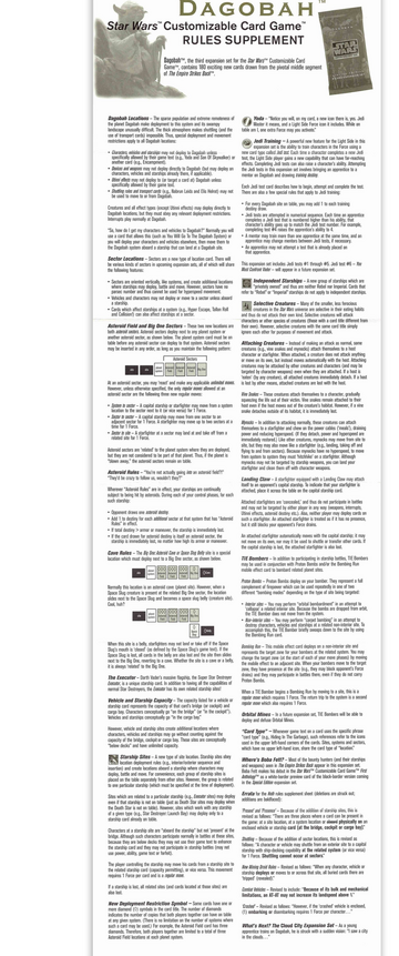 Dagobah Limited rules supplement front